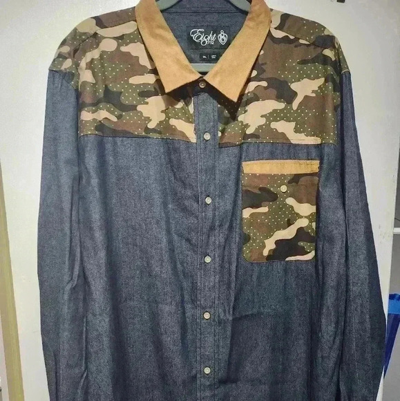 Big and Tall Mens Eight 732 denim shirt, size 3xl. NWOT - Picture 1 of 9